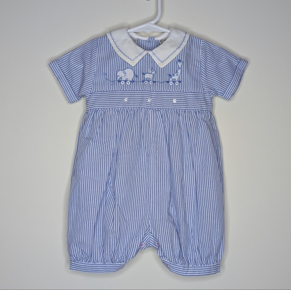 Sarah Louise England Circus Pinstripe Romper 6m
